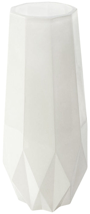 26cm Tall Glass Flower Vase White Geometric Table Vase Decorative Vase Ornament