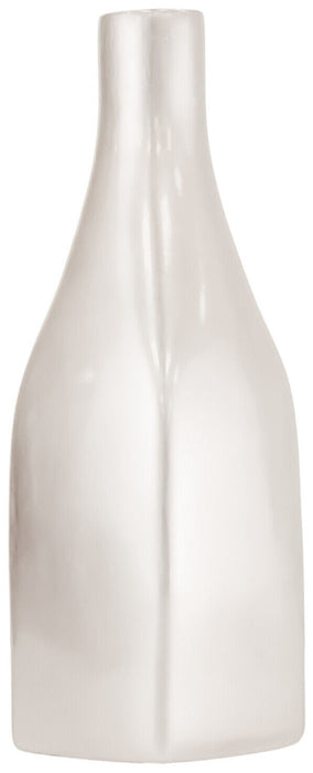 36cm Ceramic Flower Vase Decorative Bottle Neck Vase White Pearlized Finish