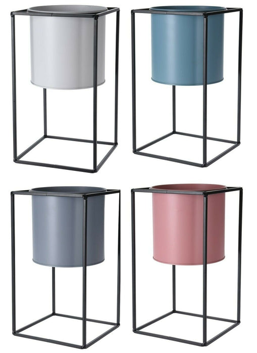 Raised Indoor Plant Pot On a Stand. Metal Flower Pot 30cm Tall