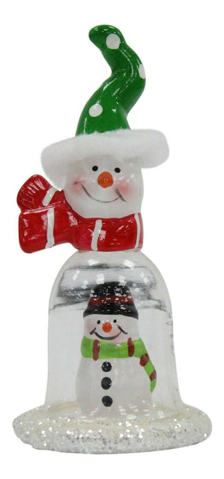 Christmas Dome Ornament - Mini Festive Glass Decoration Santa Snowman Figurine