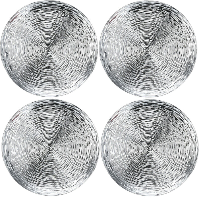 Wavy Silver Charger Plates Set 4 Of Round Christmas Dinner Plates Under Plates