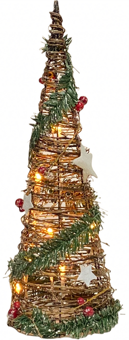 LED Christmas Cone Decoration Light Up Garland Tree Cone Festive Home Ornament