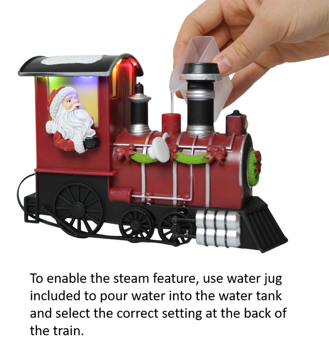 Lightup Santa Train - Multicolour LED Lights Christmas Steam Locomotive Ornament