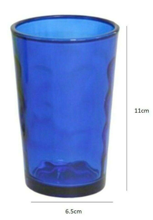 Set Of 6 Glass Tumblers Assorted Colours Stackable Juice Water Glasses 237ml