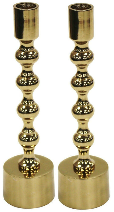 Tall Gold Candlesticks Candle Holder Elegant Design 23cm Set Of 2 Heavyweight