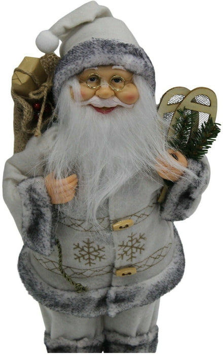 Large Freestanding Traditional Nordic Father Christmas Ornament, Grey Xmas Décor