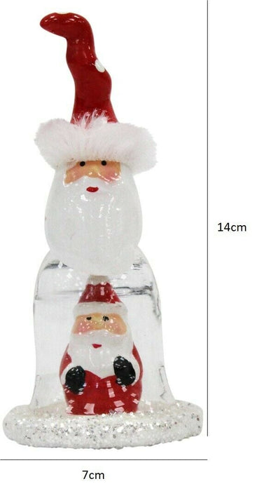 Christmas Dome Ornament - Mini Festive Glass Decoration Santa Snowman Figurine