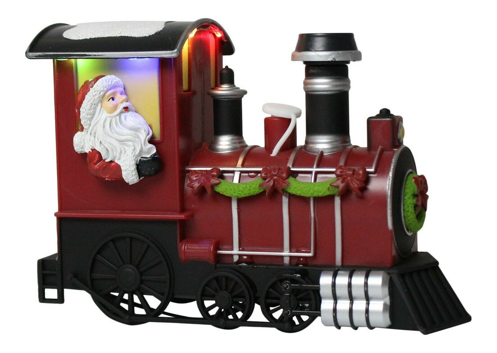 Lightup Santa Train - Multicolour LED Lights Christmas Steam Locomotive Ornament