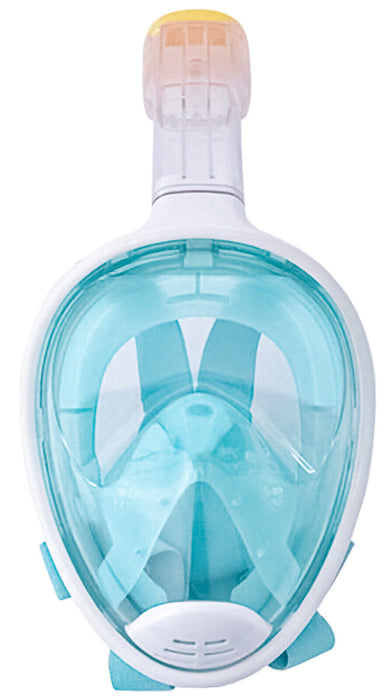Kids Full Face Snorkeling Mask 180° Vision Anti Fog Leak Proof Snorkel Mask Blue