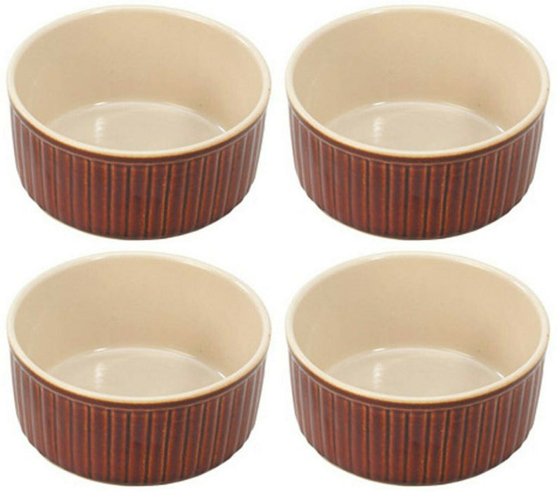 Set of 4 Zodiac Farmhouse Collection Ceramic Ramekin Soufflé Dishes 9.5cm