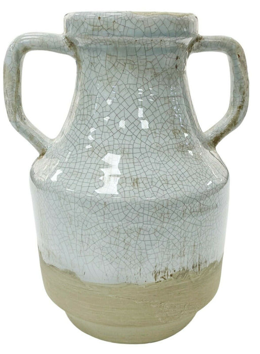 28cm Ceramic Jug Vase - Neo 2 Tone Crackled Mosaic Design Decorative Flower Vase