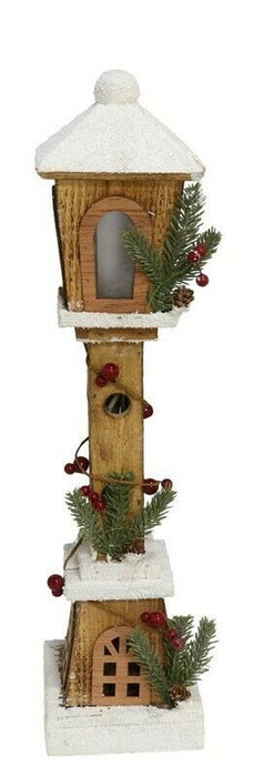 LED Christmas Ornament Lightup Lantern Winter Display Festive Wooden Snow House