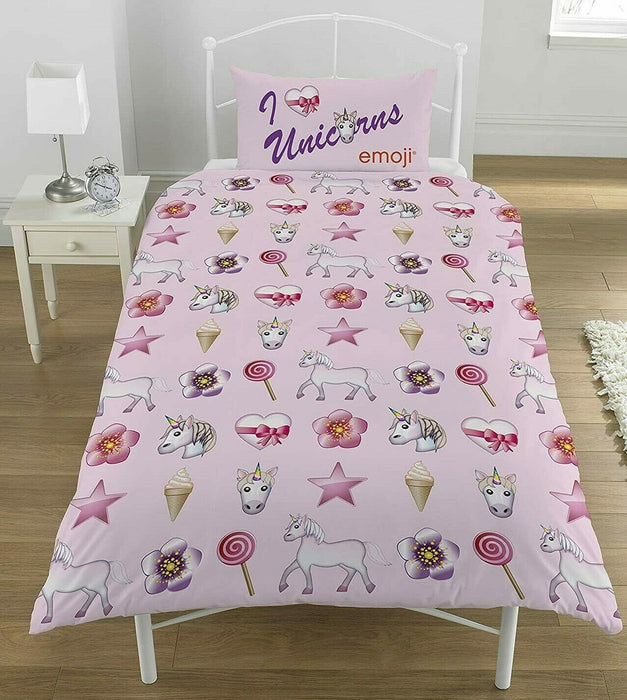 Emoji Design Bedding Set Single Duvet Cover & Pillowcase Set Childrens Bedding
