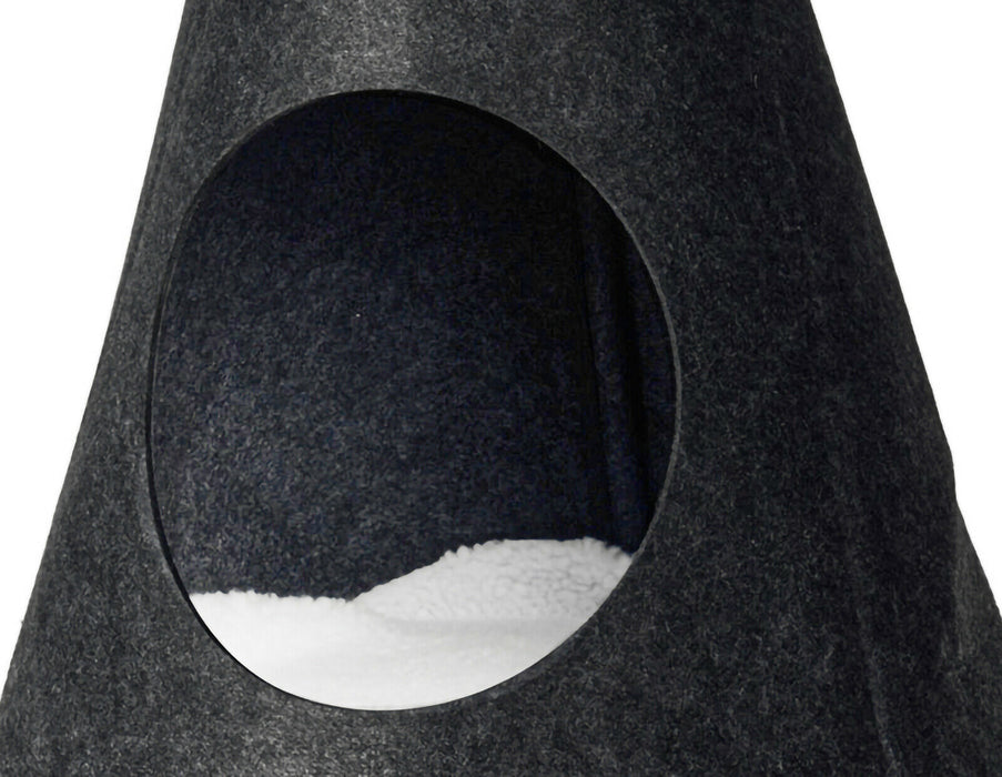 Pet Teepee Bed For Cat Kitten Puppy Large Black Sleeping Playhouse Tent Pet Cave