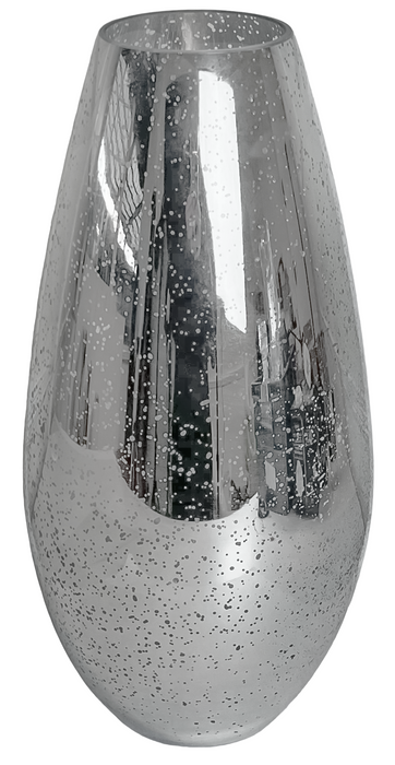 38cm Silver Flower Vase Mirrored Glass Vase Decorative Display Vase