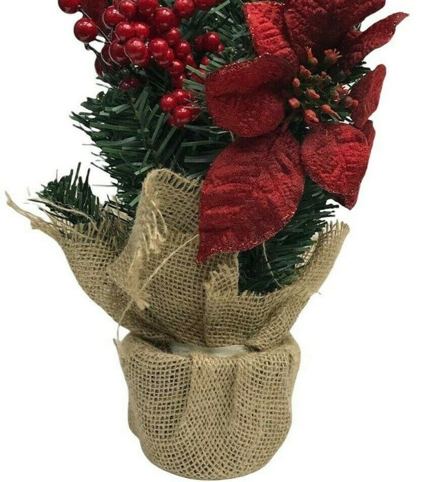 Artificial Christmas Tree In Pot With Berries Table Top Tree Ornament 46cm