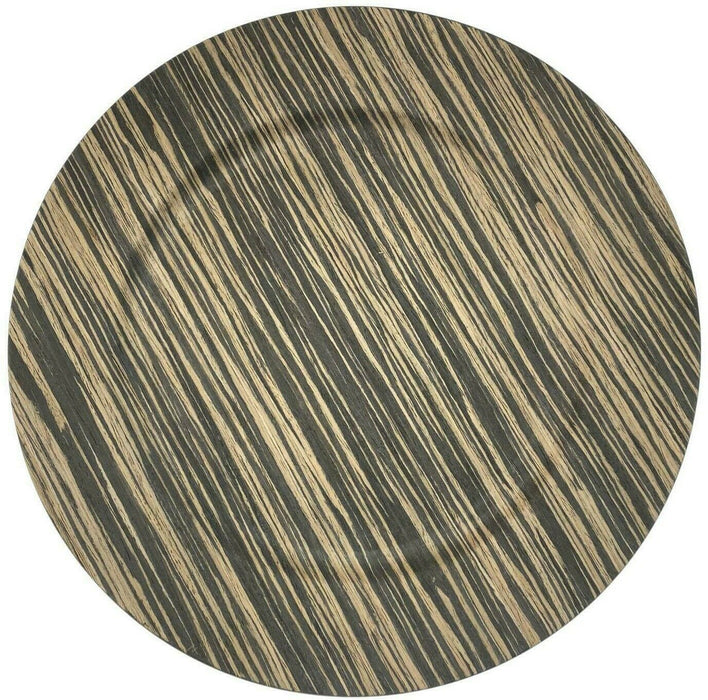 Set of 4 Wood Effect Charger Plates Large 33cm Under Plates Natural Wood Design