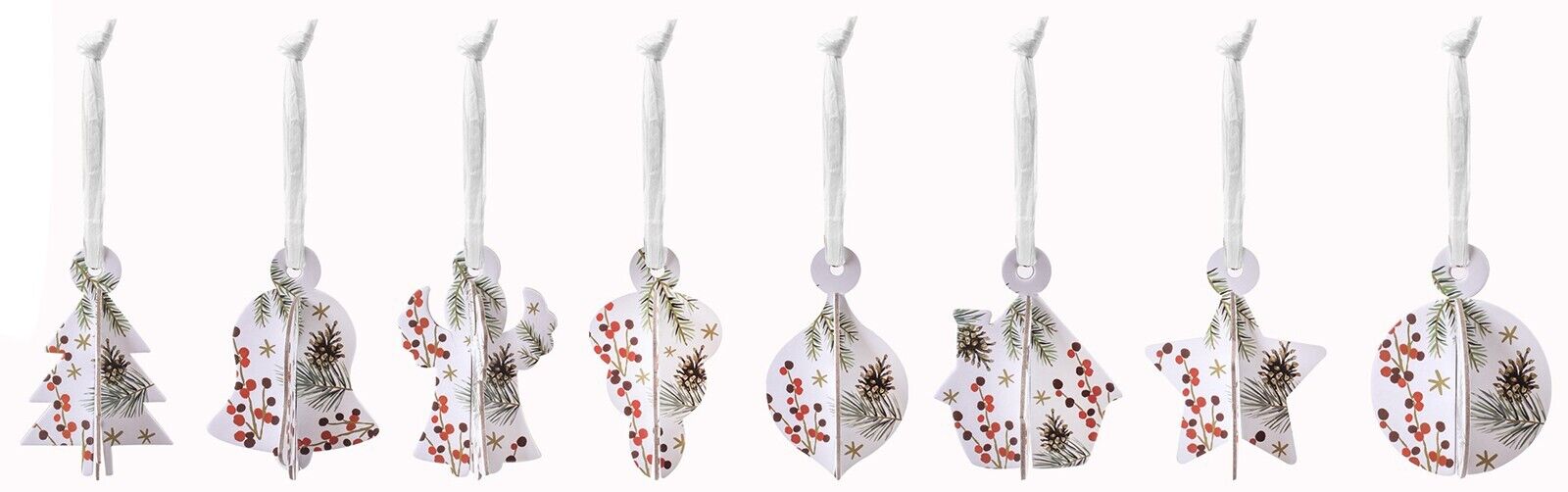 RSW Pack of 8 Eco-Friendly Luxury Christmas Crackers, Brown & White 12.5” (32cm)