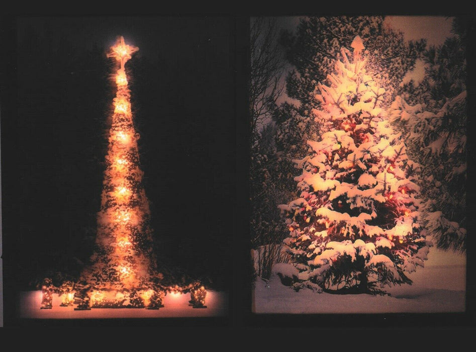 Large 3D LED Light Up Canvas Pictures 30cm x 40cm Christmas Tree In Snow