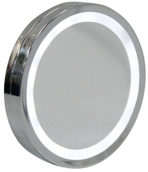 LED Cosmetic Travel Mirror Shaving Mirror Make-up Chrome Finish 3 x Magnify