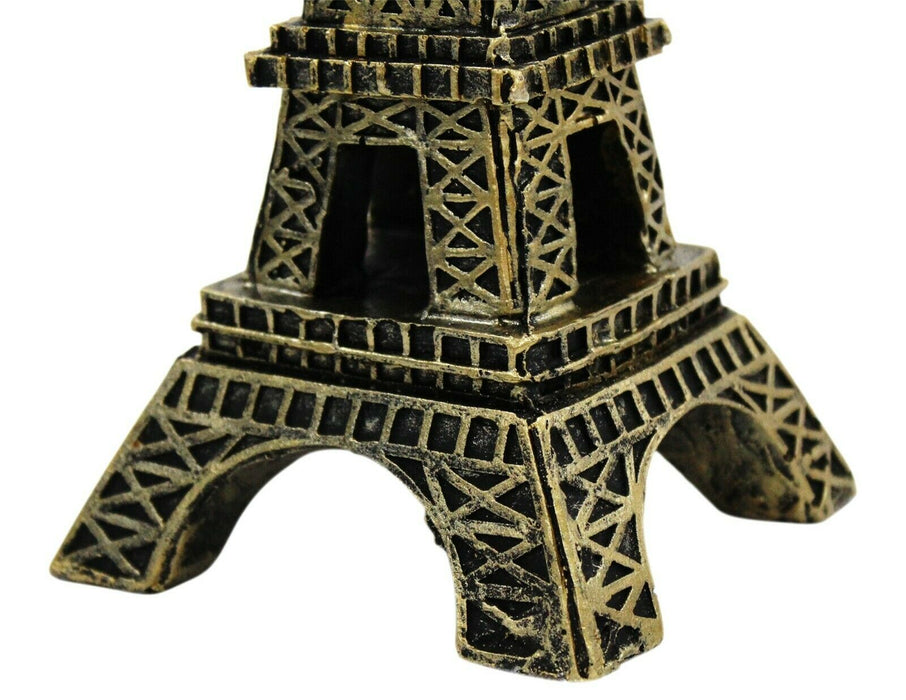 27cm Tall Eiffel Tower Monument Resin Ornate Gold Ornament Mantelpiece Display
