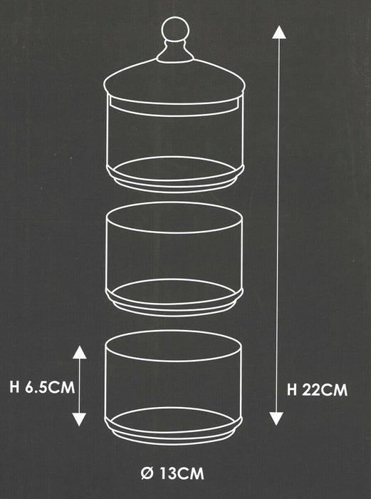 3 Tier Glass Cookie Jar Biscuit Sweets Glass Storage Jar Candy Jar Chocolate Jar