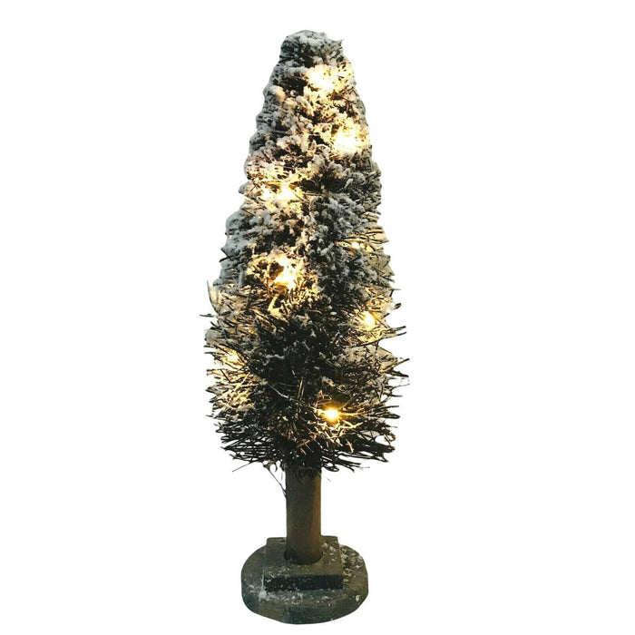Artificial LED Christmas Tree Ornament Snowy Light-Up Table Top Xmas Decor 40cm