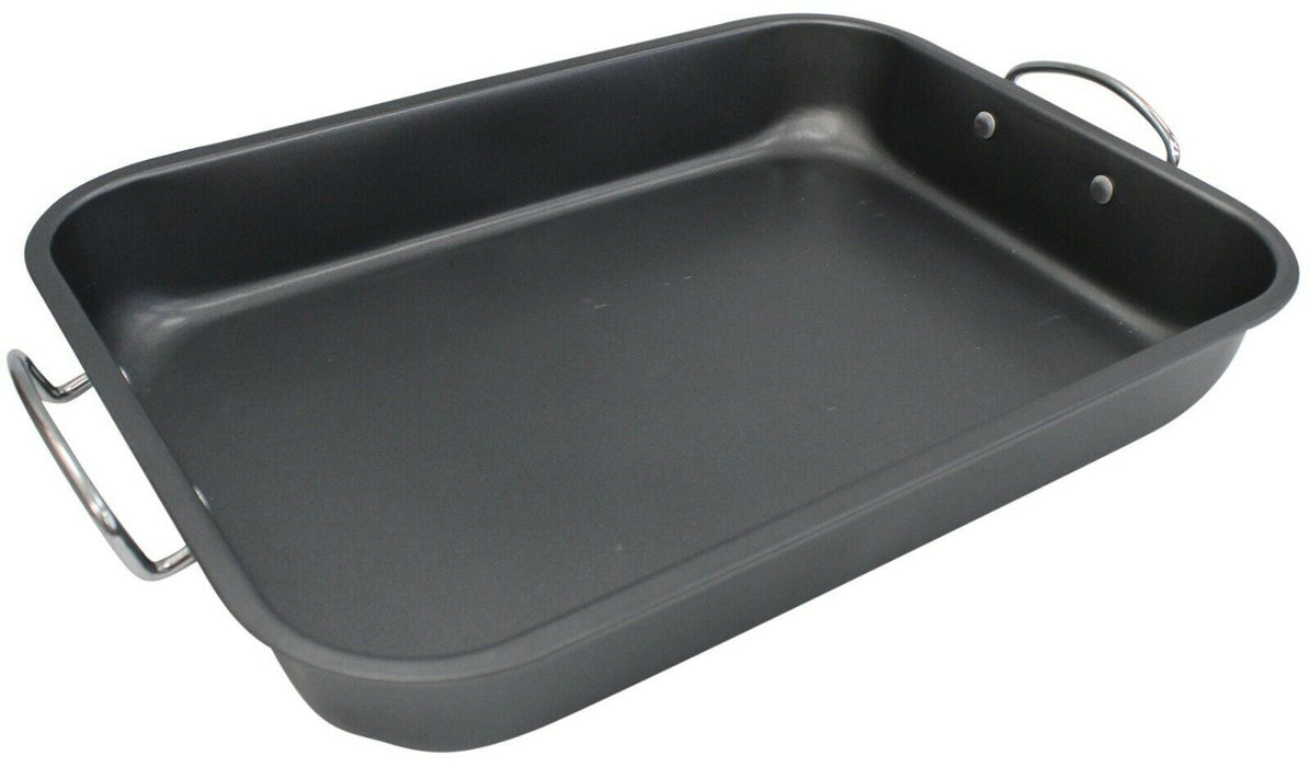 39cm Roast & Rack Non Stick Metal Roasting Tray For Meats Roast Chicken Roasting