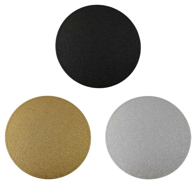 4 Pack Table Placemats - Round Hardback Dining Tablemat Elegant Wedding Party