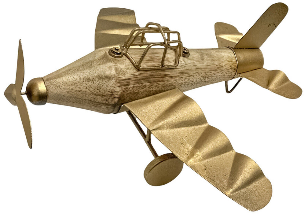 Vintage Airplane Ornament Decorative Model Plane Wood & Metal Retro Design