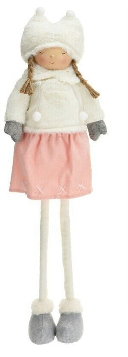Cute Boy & Girl Doll Ornament With Extendable Legs Gift Freestanding Ornament