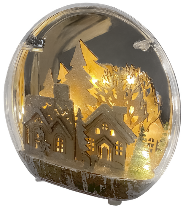 Rammento LED Snow Globe Light-Up Christmas Decoration, Battery Powered Ornament
