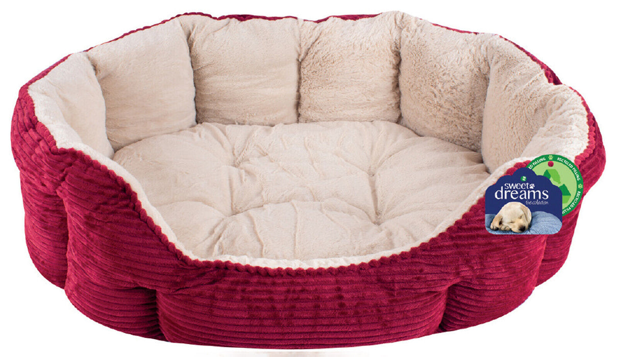 Small Dog Bed Pet Bed Round Corduroy Plush Dog Cushion Warm Fluffy Pet Basket'