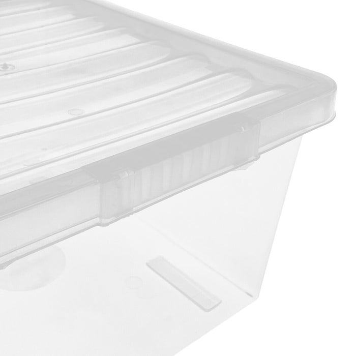 Clear Plastic Storage Box 27 Litre Clear Box With Lid Strong Quality Container