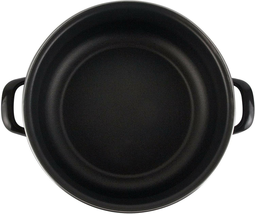 Magefesa Enameled 24cm Casserole Pot Black Steel & Lid Non Stick 5 L. Oven Safe