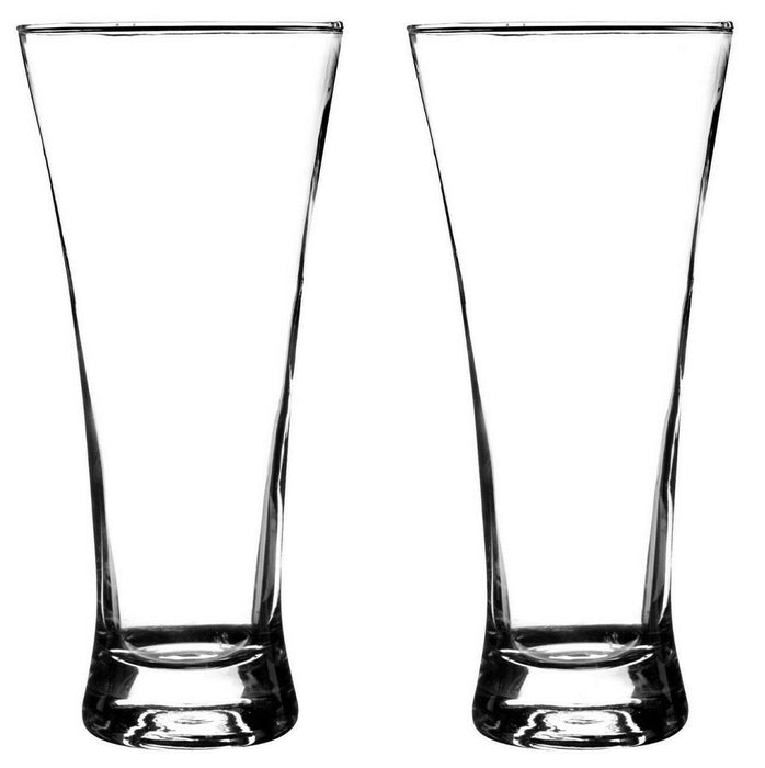 Set of 2 Beer Glasses Tall Drinking Glass Set Pilsner Larger Beer Glasses 320ml
