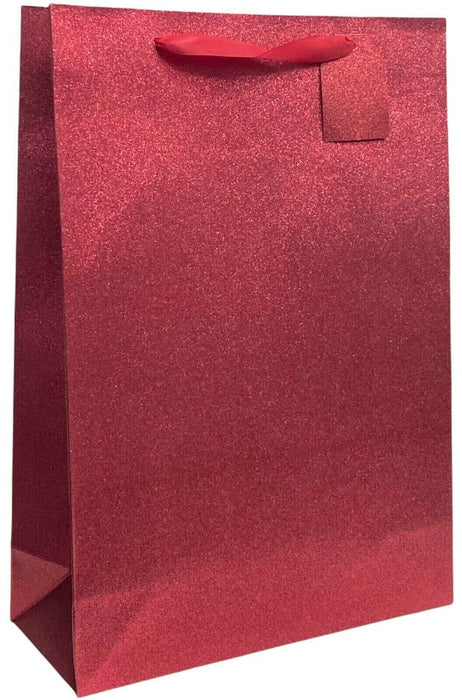 12 x Red Glitter Christmas Bags For Presents Xmas Present Bags