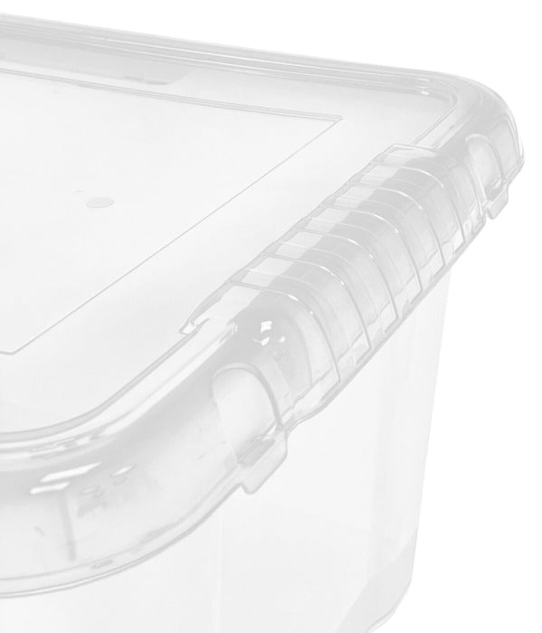 24 Litre Clear Storage Box With Lid Container Stackable File Storage Boxes