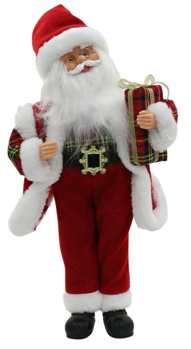 Large 40cm Tall Standing Musical Santa Christmas Wind Up Santa Moving Santa