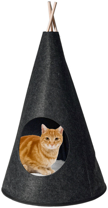 Pet Teepee Bed For Cat Kitten Puppy Large Black Sleeping Playhouse