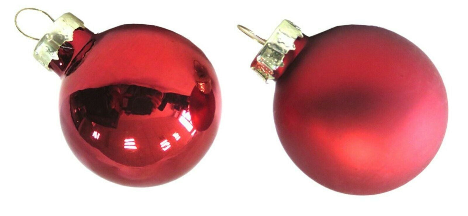 Red Baubles 18 Pack Christmas Tree Home Decoration Party Assorted Shiny Matt 4cm