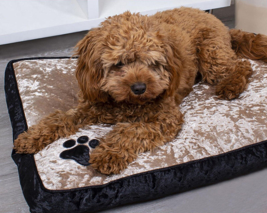 Large Dog Bed Pet Bed Crushed Velvet Soft Plush Pet Bed Cushion Non-Slip Base