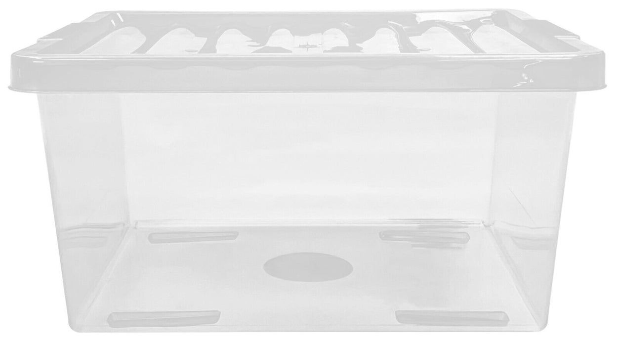 Clear Plastic Storage Box 27 Litre Clear Box With Lid Strong Quality Container