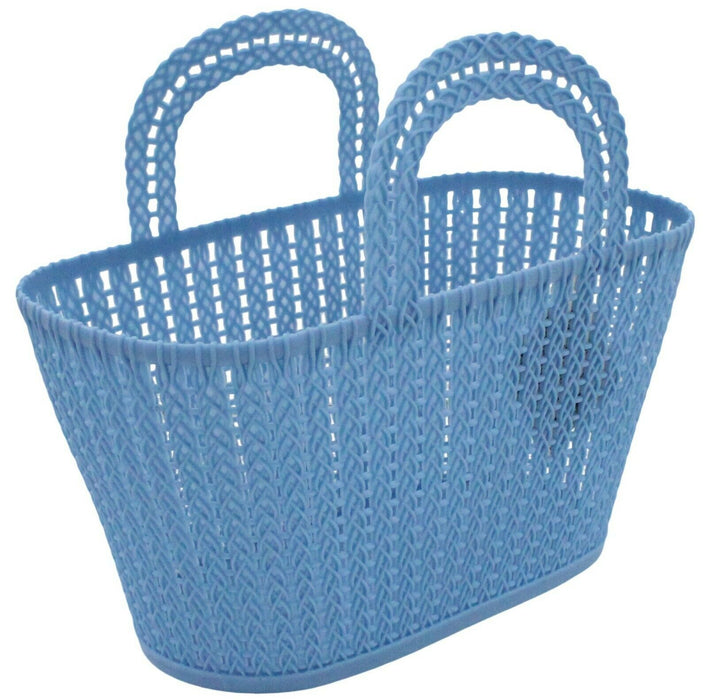 Rattan Plastic Storage Caddy STRONG Baskets With Handle Easy Cupboard Shelf Tidy