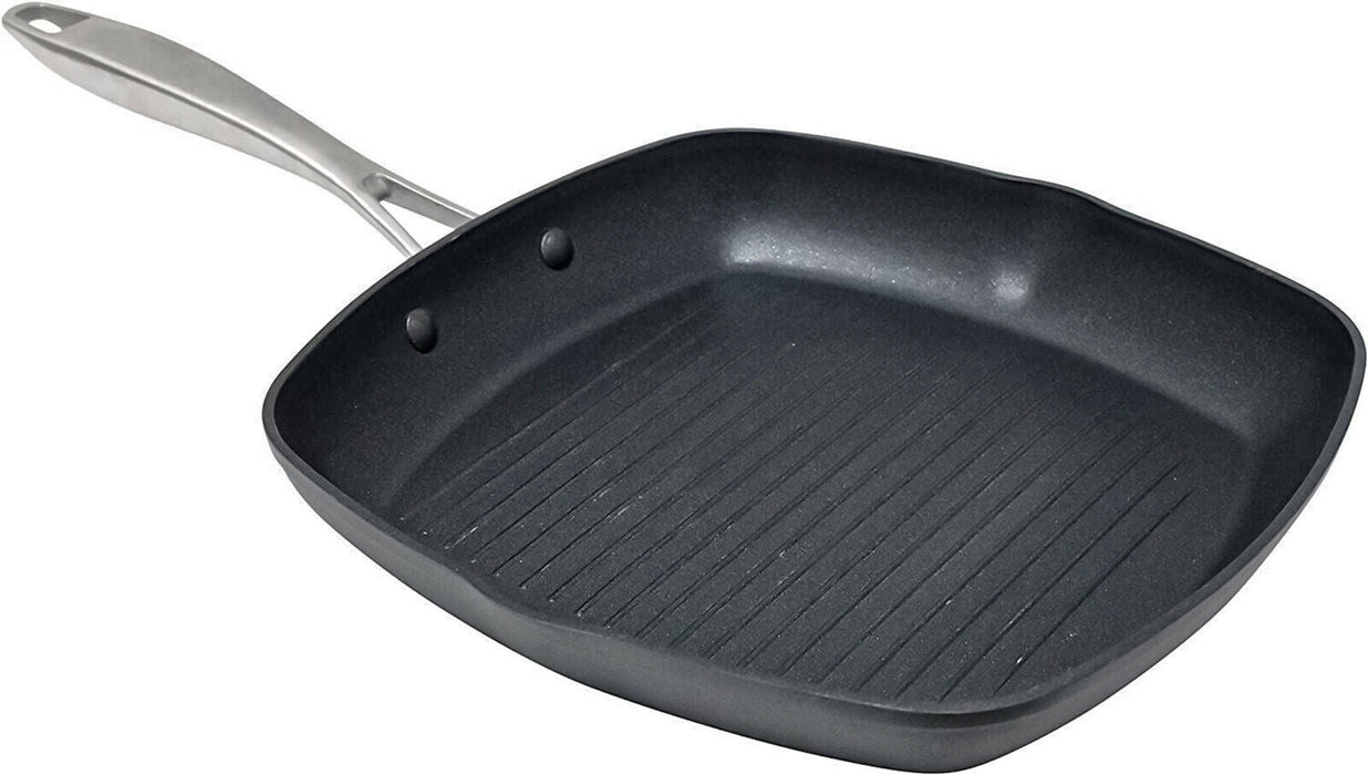 Hairy Bike 28cm Square Grill Pan Nonstick Forged Aluminium Induction Griddle Pan