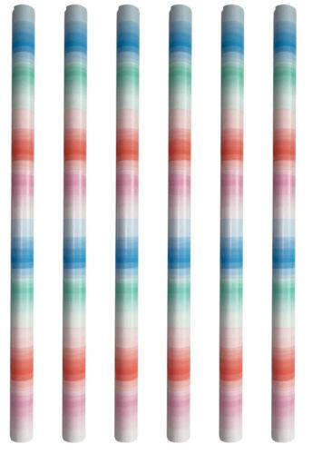 Multi Coloured Wrapping Paper 6 Rolls 12m Of Gradient Design Gift Wrap Paper