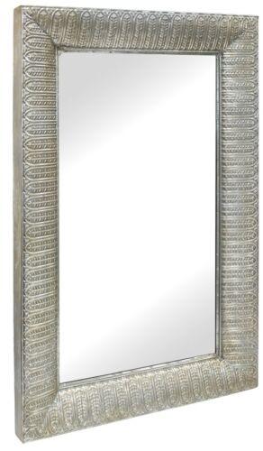 Large Rectangle Frame Mirror 48cm x 76cm Floral Metal Large Wall Mirror Champagn