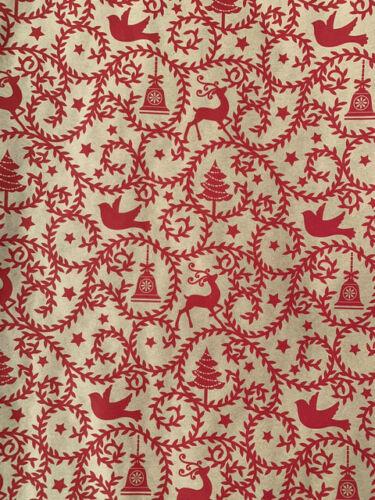 Christmas Wrapping Paper 6 Rolls 12m Of Reindeer Red & Brown Paper Gift Wrap